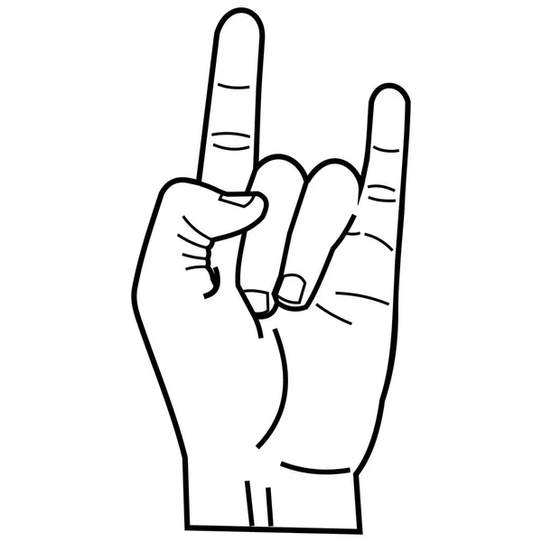Heavy metal el ya da şeytan boynuzu doğrusal stili