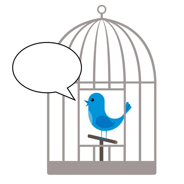 Bird Speech Bubble Vector Illustration Design — Stok Vektör