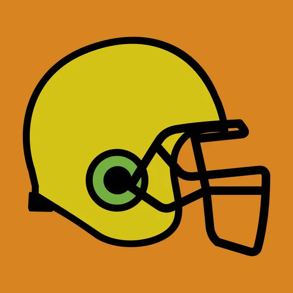 Casco Fútbol Color Amarillo Con Fondo Naranja — Archivo Imágenes Vectoriales