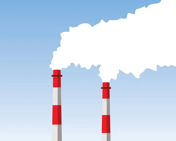 Ipari Kémény Füst Szennyezés — Stock Vector