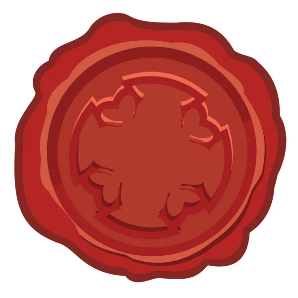 Selo Cera Vermelha Com Ornamento — Vetor de Stock