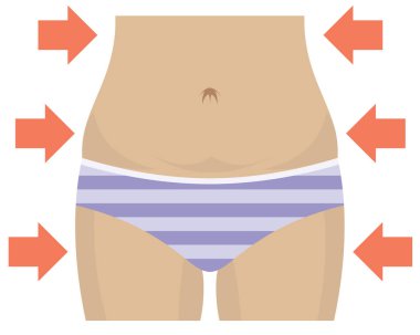 woman with underwear icon. flat illustration of fat female body vector icons for web design