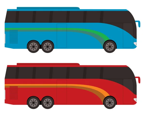 Vector Illustration Set Buses — Stockvektor