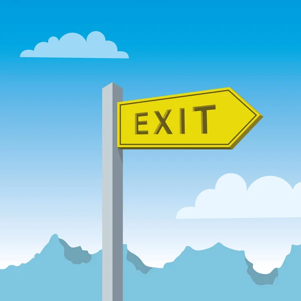 Vector Illustration Signpost Sign Exit — Stockvektor