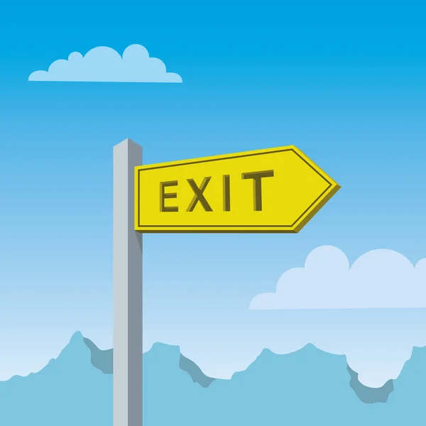 Vector Illustration Signpost Sign Exit — Vector de stock