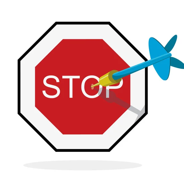 Stop Sign Dart — Archivo Imágenes Vectoriales