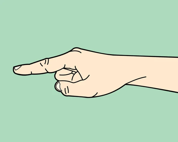 Von Hand Gezeichnete Vektor Illustration Der Hand — Stockvektor