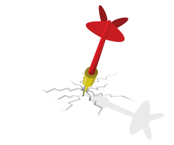 Render Red Dart Arrow — Stock Vector