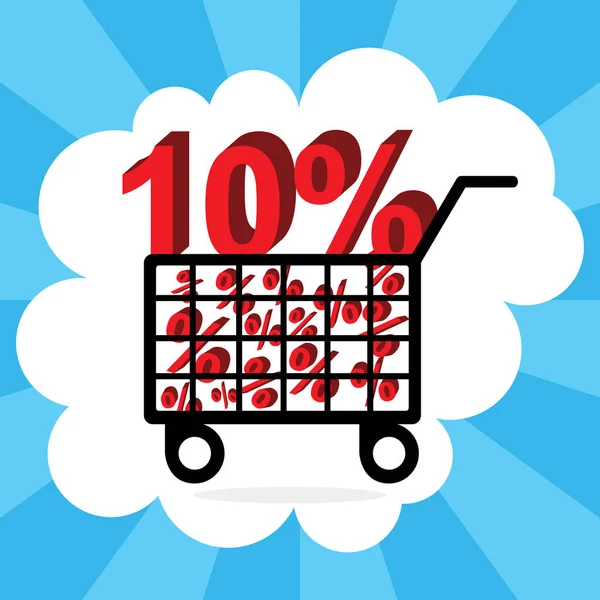 Sale Concept Cart Vector Illustration Eps Graphic — Vetor de Stock