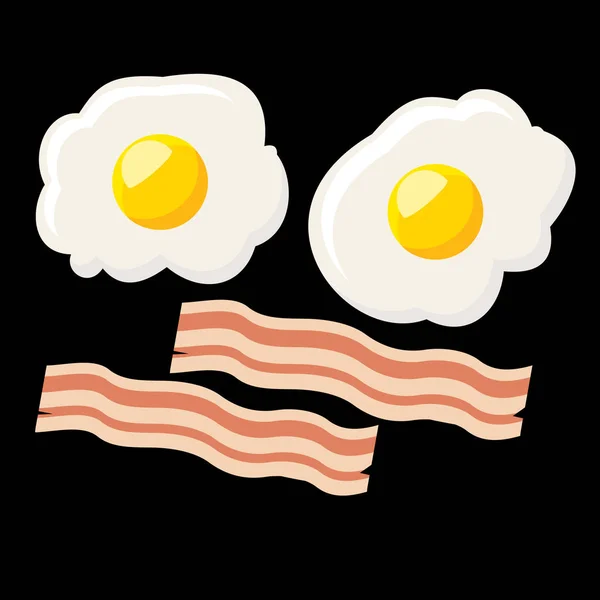 Fried Eggs Bacon Slice Eggs — Image vectorielle