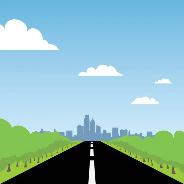 Road City Vector Illustration — Archivo Imágenes Vectoriales