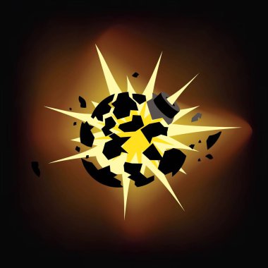 vector illustration of an  explosion of a bomb 