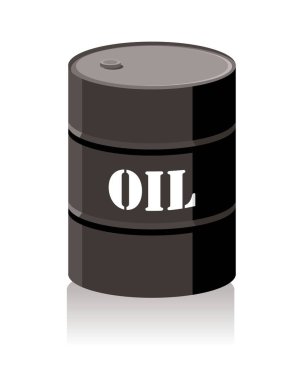 black oil barrel icon isolated on white background.