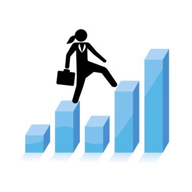business man with a briefcase on  chart