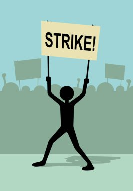 businessman with  strike  card 