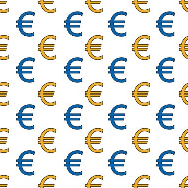 euro signs icons. seamless pattern 