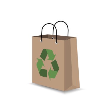 eco friendly green shopping bag on white background 