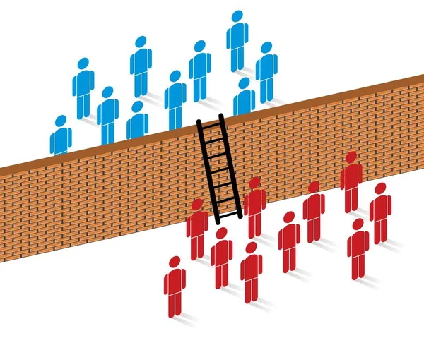 Illustration Group People Ladder — 图库矢量图片