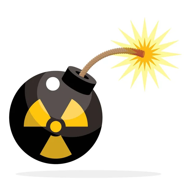 Bomb Explosion Icon Flat Illustration — Vetor de Stock