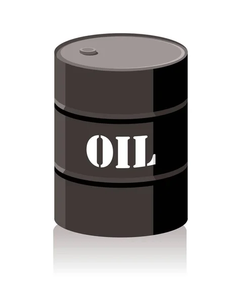 Black Oil Barrel Icon Isolated White Background — Stock Vector