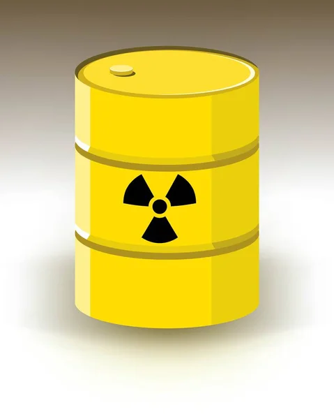 Yellow Radioactive Barrel Icon Isolated — Vetor de Stock
