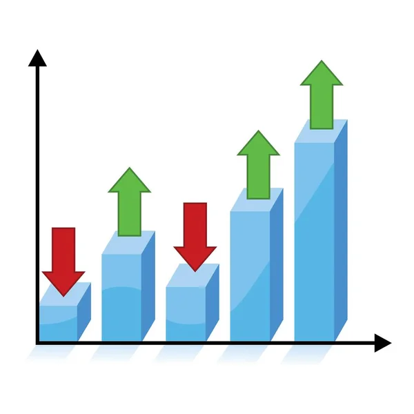 Business Growth Chart Arrows Vector Illustration — Stockový vektor