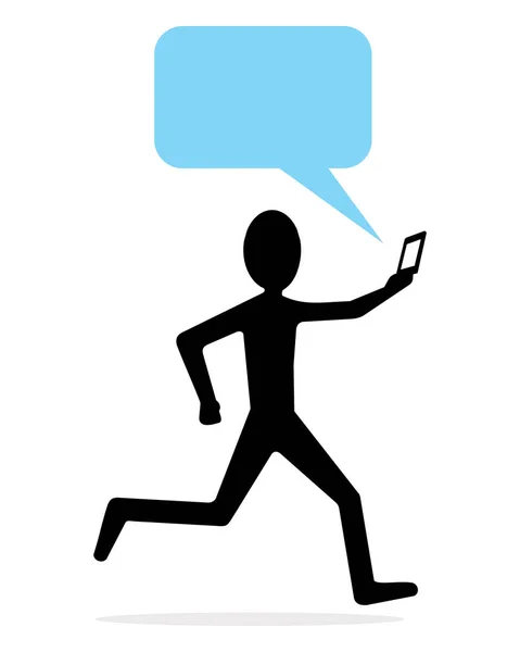 Man Smartphone Running — 图库矢量图片