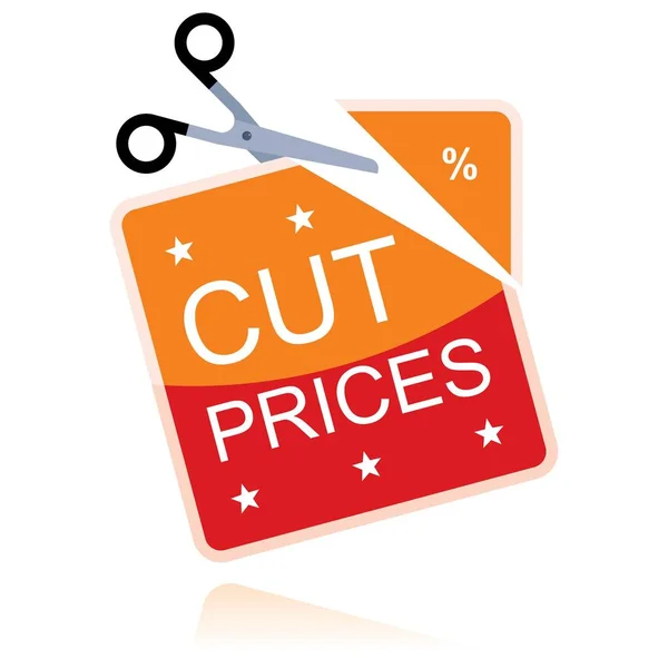 Discount Tag Cut Prices — Vettoriale Stock