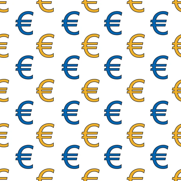 Euro Signs Icons Seamless Pattern — Stockvector
