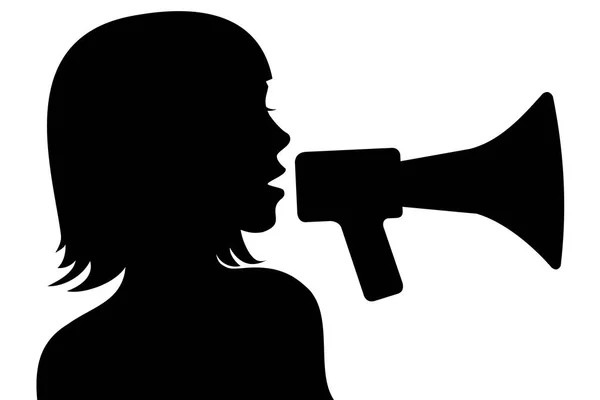 Woman Megaphone Vector Illustration — 图库矢量图片