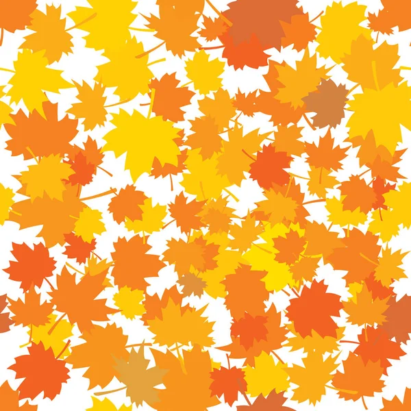 Otoño Deja Patrón Sin Costuras Ilustración Vectorial — Vector de stock