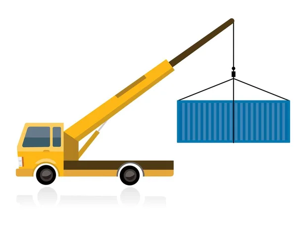 Crane Hook Cargo Container Vector Illustration — ストックベクタ