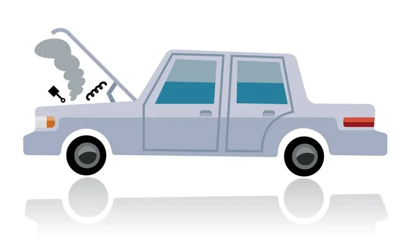 Vector Illustration Broken Car — Stockvektor