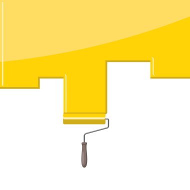 paint roller brush icon. flat illustration