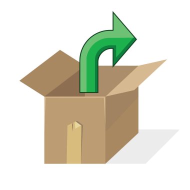 vector illustration of a box with arrow 