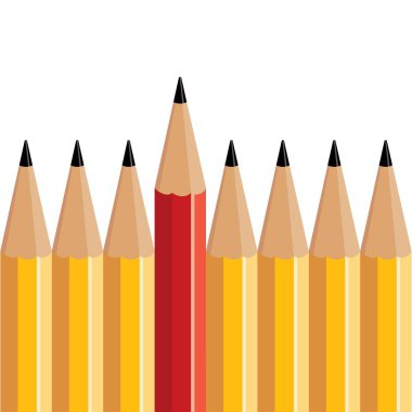 vector illustration of  pencils on a white background