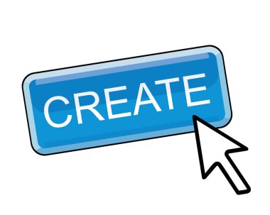 blue create button  vector illustration of seo web icon