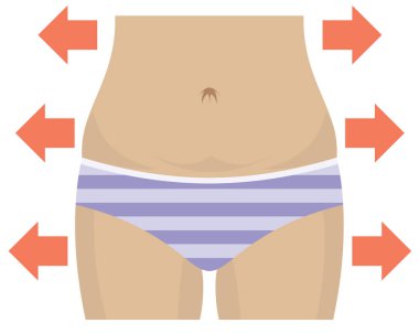 woman body with arrows vector illustration