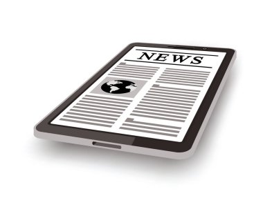 tablet with news icon. vector illustration