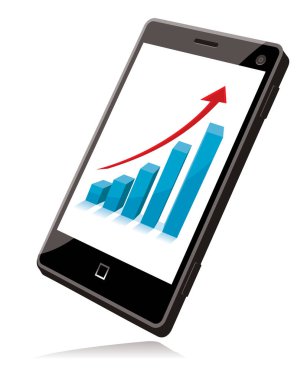 vector illustration of a smartphone with a graph