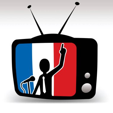 man speaking on tv icon. vector illustration