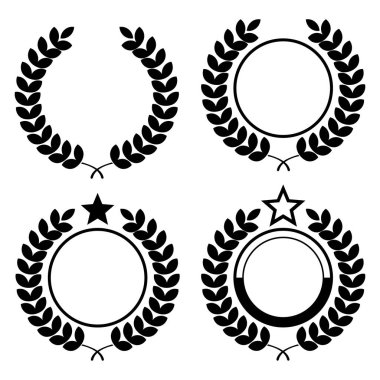 laurel wreathes with stars and leaves