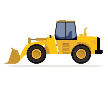 Sarı kazıcı beyaz arkaplanda izole edildi