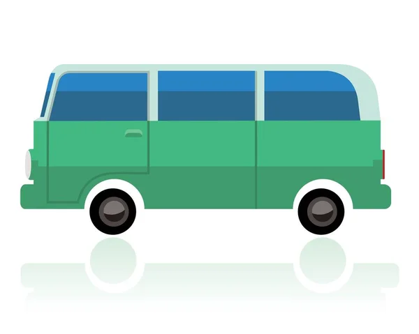 Green Van Icon Vector Illustration — Stok Vektör