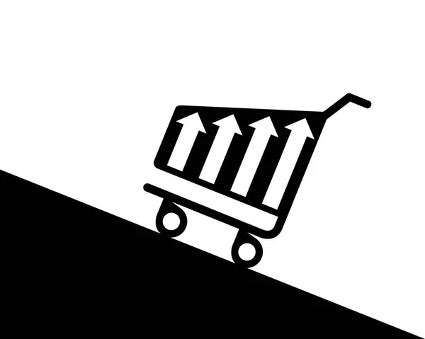 Ikona Wózka Czarno Białe Ilustracje — Wektor stockowy