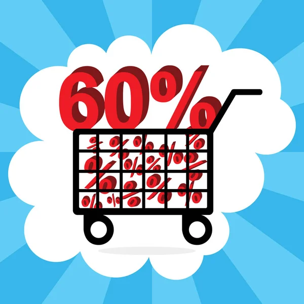 Sale Concept Cart Icon Design Vector Illustration Eps Graphic — Vetor de Stock