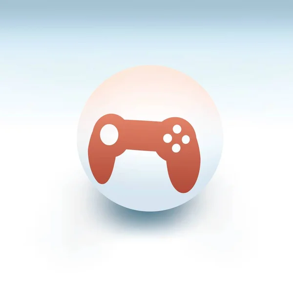 White Joystick Icon Isolated Blue Background Gamepad Sign Vector Illustration — Vector de stock