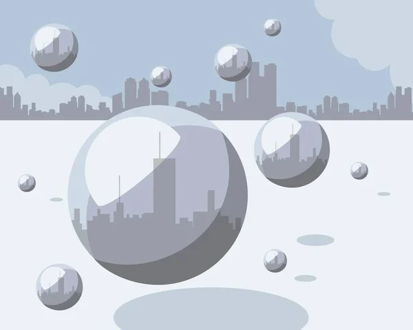 Fond Abstrait Avec Ville — Image vectorielle