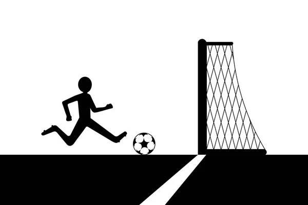 Soccer Player Ball White Background — Stockvektor