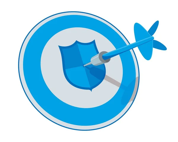 Vector Illustration Blue Shield Icon Target — Stockový vektor